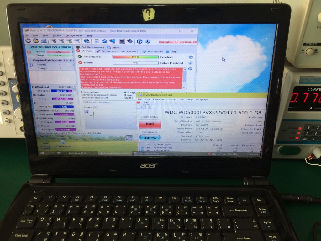 ซ่อมโน๊ตบุ๊ค ACER E1-430G HDD มี Bad Sector