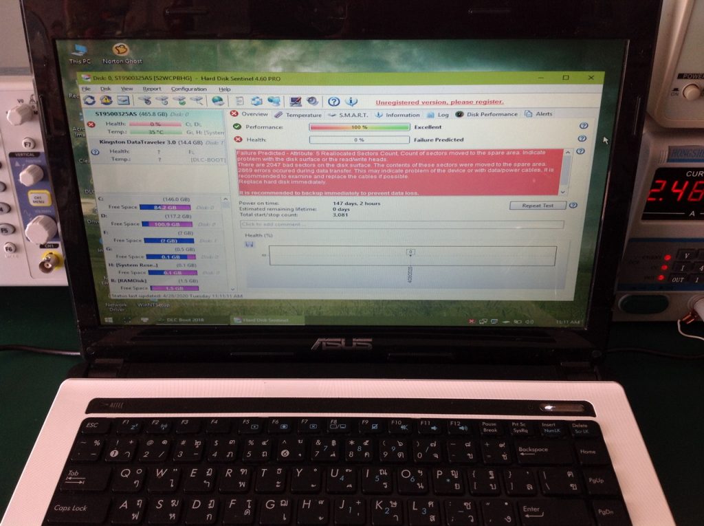 ASUS A43S HDD มี Bad Sector