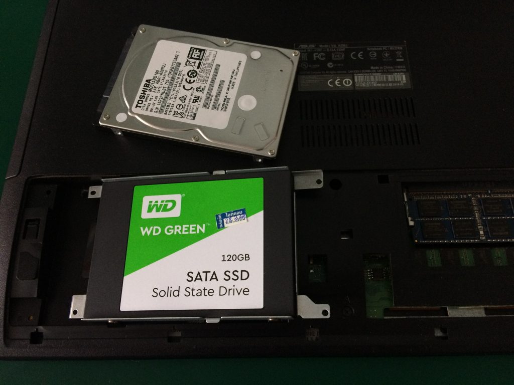 อัพเกรด ASUS A550J เปลี่ยน SSD แทนที่ HDD ของเดิม