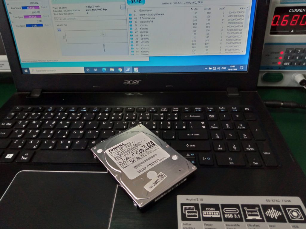 ACER E5-575G เปลี่ยน SSD