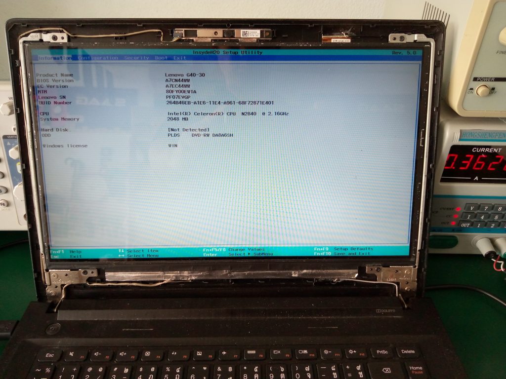 ซ่อม LENOVO G40-30 อาการจอไม่มีแสง