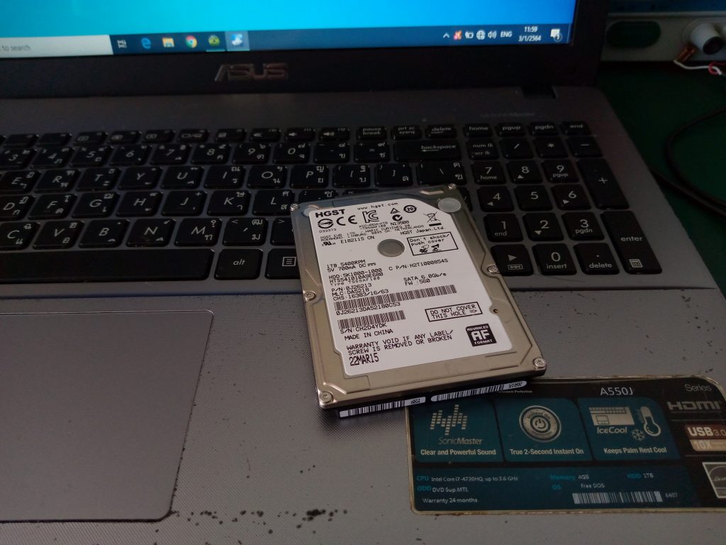 ASUS A550J เปลี่ยน SSD